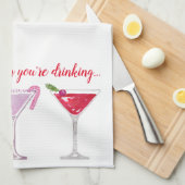 Linge De Cuisine Cocktails de Noël Citation humoristique (Quart Plié)