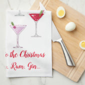 Linge De Cuisine Cocktails de Noël Citation humoristique (Quart Plié)