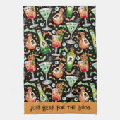 Linge De Cuisine Cocktails et potions d'Halloween orange et vert (Vertical)