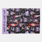 Linge De Cuisine Cocktails et potions d'Halloween violet rouge (Horizontal)