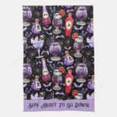 Linge De Cuisine Cocktails et potions d'Halloween violet rouge (Vertical)