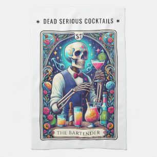 Linge De Cuisine Cocktails Très Sérieux Barman Squelette Tarot