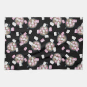 Linge De Cuisine Cocoa marshmallow chocolat chaud bonbon hiver noir (Horizontal)