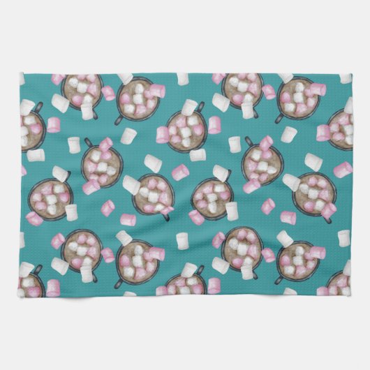 Linge De Cuisine Cocoa marshmallows chocolat chaud bonbons hiver (Horizontal)