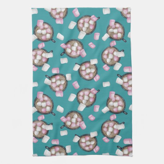 Linge De Cuisine Cocoa marshmallows chocolat chaud bonbons hiver (Vertical)