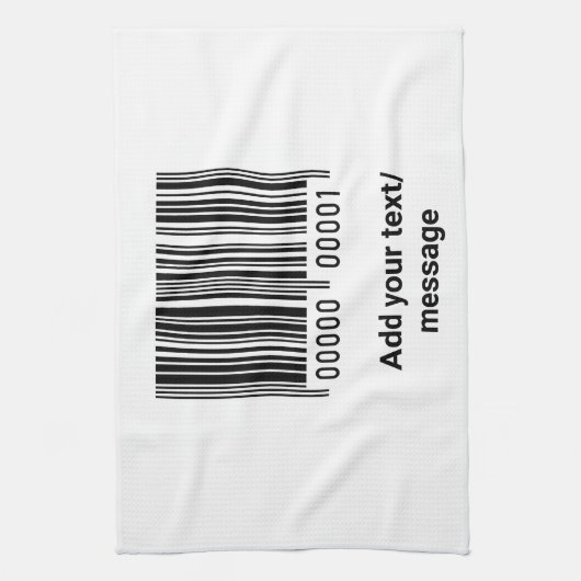 Linge De Cuisine code barre personnalisé simple ajouter votre site (Vertical)