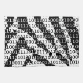 Linge De Cuisine Code binaire Zebra noir et blanc (Horizontal)
