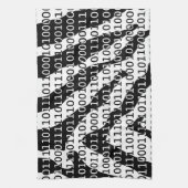 Linge De Cuisine Code binaire Zebra noir et blanc (Vertical)