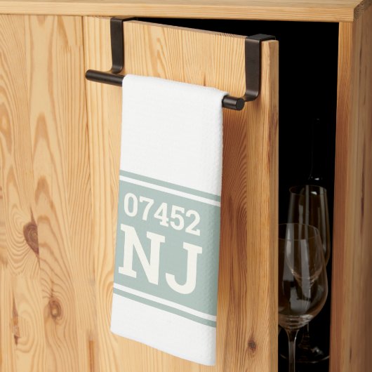 Linge De Cuisine Code Postal Personnalisé & Cadeau de Chauffe Maiso (Pliage en tiers)