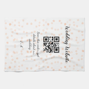 Linge De Cuisine Code QR de site web de mariage pour les détails or