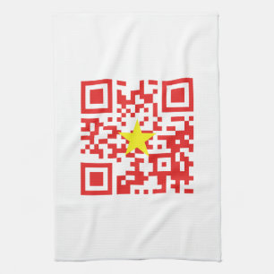 Linge De Cuisine Code QR du drapeau Je t'aime Vietnam (Tôi Yêu Việt