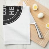 Linge De Cuisine Code QR noir élégant et épuré (Quart Plié)