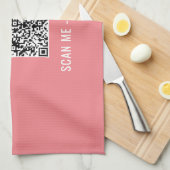 Linge De Cuisine Code QR personnalisé Info d'analyse Texte Couleurs (Quart Plié)
