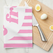 Linge De Cuisine Coeliac rose blanc gluten sans étiquette (Quart Plié)