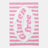 Linge De Cuisine Coeliac rose blanc gluten sans étiquette (Vertical)