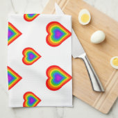 Linge De Cuisine Coeur arc-en-ciel (Quart Plié)