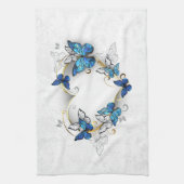 Linge De Cuisine Coeur bijoux avec papillons Morpho (Vertical)