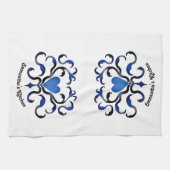 Linge De Cuisine Coeur bleu médiéval (Horizontal)