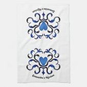 Linge De Cuisine Coeur bleu médiéval (Vertical)