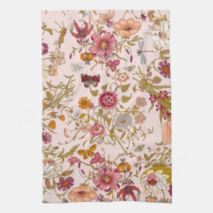 Linge De Cuisine Cœur botanique floral