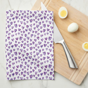Linge De Cuisine Coeur d'aquarelle très Peri