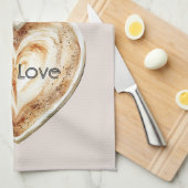 Linge De Cuisine Cœur de café crème (Quart Plié)
