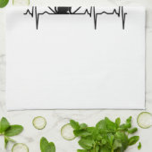 Linge De Cuisine Coeur de chat avec coeur (Plié)