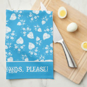 Linge De Cuisine Coeur de fleur bleu avec fleurs motif (Quart Plié)