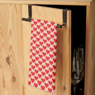 Linge De Cuisine Cœur de la Saint-Valentin traditionnel rouge