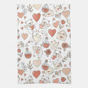 Linge De Cuisine Cœur d'ours mignon motif de la Saint-Valentin