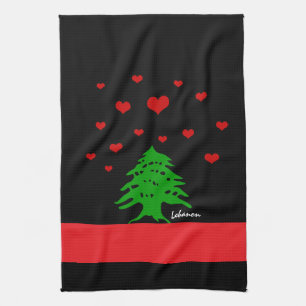 Linge De Cuisine Coeur du Liban & drapeau libanais / Amour