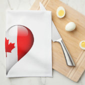 Linge De Cuisine Coeur en verre du drapeau canadien (Quart Plié)