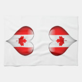Linge De Cuisine Coeur en verre du drapeau canadien (Horizontal)