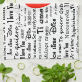 Linge De Cuisine coeur je t'aime (Plié)