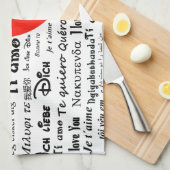 Linge De Cuisine coeur je t'aime (Quart Plié)