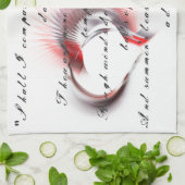 Linge De Cuisine Coeur métallique avec sonnet de Shakespeare 18 (Plié)