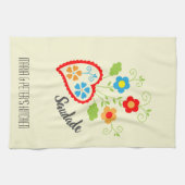 Linge De Cuisine Coeur populaire portugais avec mot saudade (Horizontal)