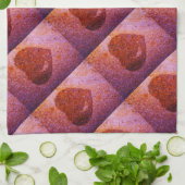 Linge De Cuisine coeur rose corail (Plié)