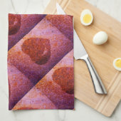 Linge De Cuisine coeur rose corail (Quart Plié)