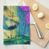 Linge De Cuisine Coeur rose et Cheval jaune (Quart Plié)