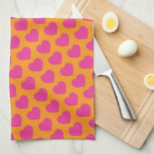 Linge De Cuisine Cœur rose moderne notes d'amour douces amusantes (Quart Plié)