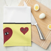 Linge De Cuisine Coeur rouge (Quart Plié)