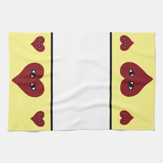 Linge De Cuisine Coeur rouge (Horizontal)