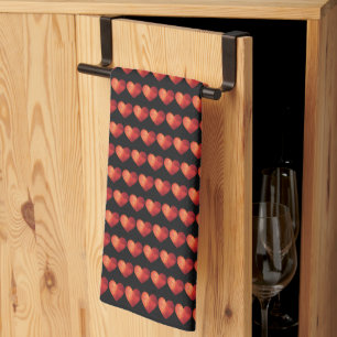 Linge De Cuisine Coeur rouge cristal polygonal moderne