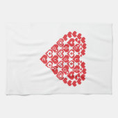 Linge De Cuisine COEUR rouge des coeurs (Horizontal)