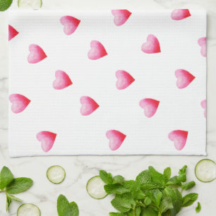 Linge De Cuisine Coeur rouge mignon romantique