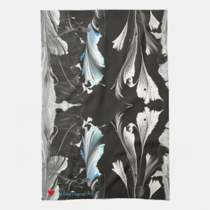 Linge De Cuisine Coeur rouge minimal Blanc Bleu Noir Jardin d'origi