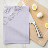 Linge De Cuisine CoeurChic Lavender lin Damask coeur (Quart Plié)