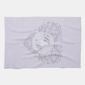 Linge De Cuisine CoeurChic Lavender lin Damask coeur (Horizontal)