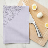 Linge De Cuisine CoeurChic Lavender lin Damask coeur (Quart Plié)